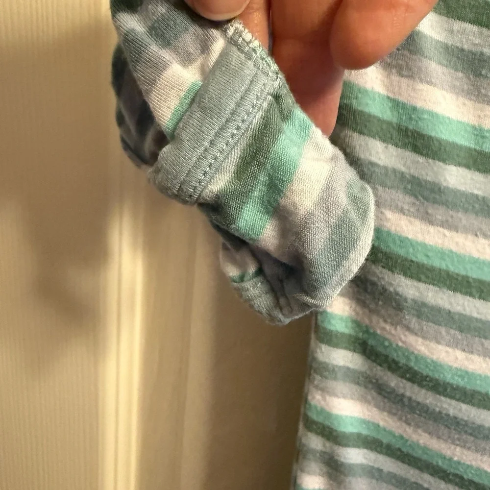 KicKee Pants Striped Footie with Zipper‎ Pajamas Bamboo 0-3 Months